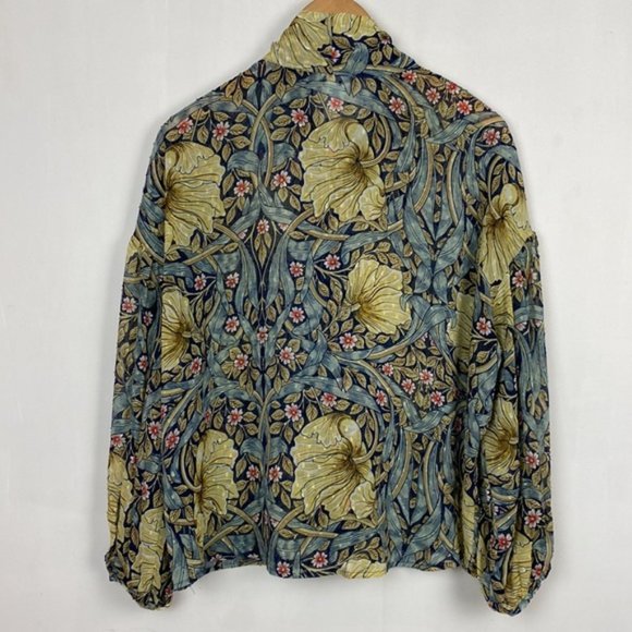 Rare H&M x William Morris & Co 6 Floral Pimpernel Print Top Blouse Tie-front - Picture 15 of 15